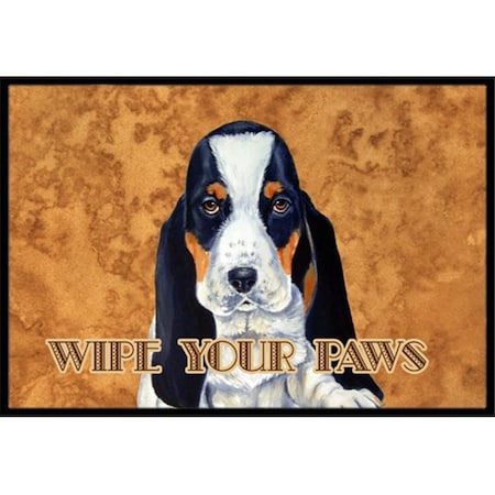 Carolines Treasures Carolines Treasures LH9450JMAT 24 X 36 In. Basset Hound Wipe Your Paws Indoor Or Outdoor Mat LH9450JMAT